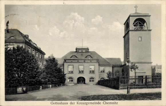 Postcard Chemnitz in Saxony, Church of the Cross Parish