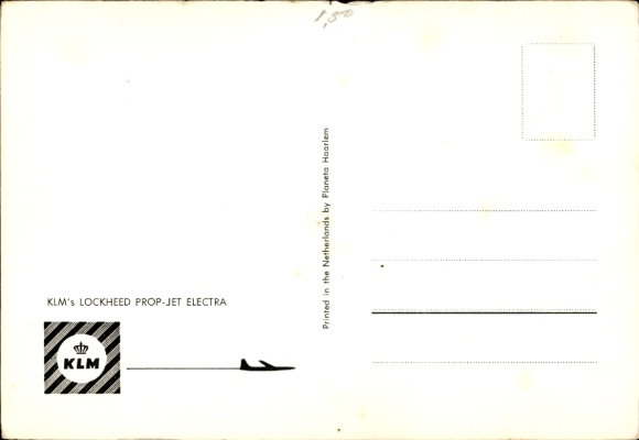 Artist Postcard Dutch passenger aircraft, KLM, Lockheed Prop-Jet Electra