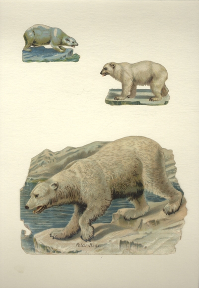 3 wafers polar bears on ice floe, size approx. 12 x 17.5 cm, 4.5 x 7 cm, 4 x 6 cm