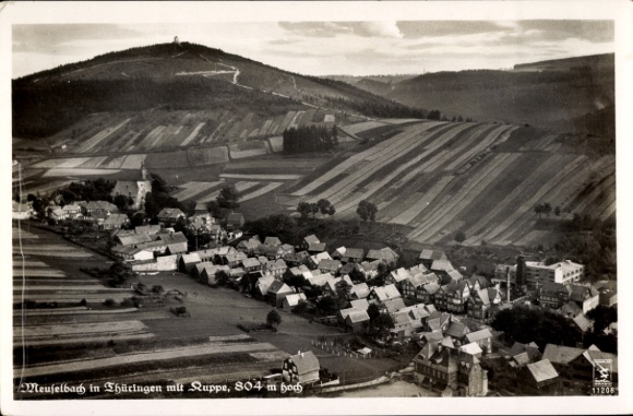 Postcard Meuselbach in Thuringia, aerial photograph of the town