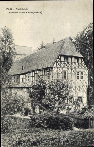 Postcard Paulinzella Königsee Rottenbach in Thuringia, forester's house, old monastery building