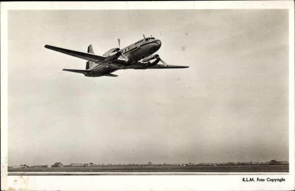 Postcard Dutch passenger plane, KLM, Convairliner