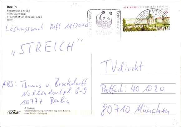 Postcard Berlin Prenzlauer Berg, S-Bahn station Schönhauser Allee, bus stop, kiosk, passers-by