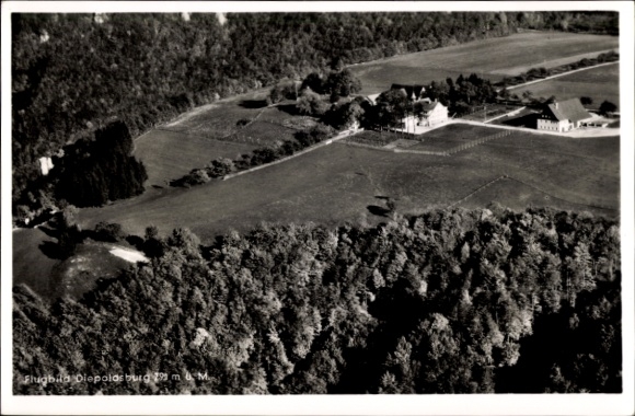 Postcard Lenningen in Württemberg, Diepoldsburg, aerial photograph