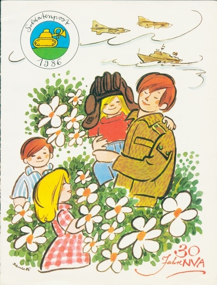 DDR magazine - 30 years NVA 1986 - soldiers of the NVA pilot tank driver with timetable