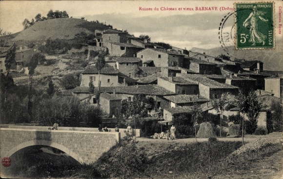 Postcard Barnave Drôme, Ruines du Chateau