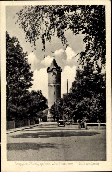 Postcard Świętoszów Neuhammer Queis Silesia, military training area, water tower