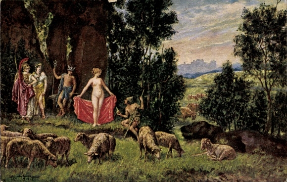 Artist Postcard Prof. Geiger, The Judgment of Paris