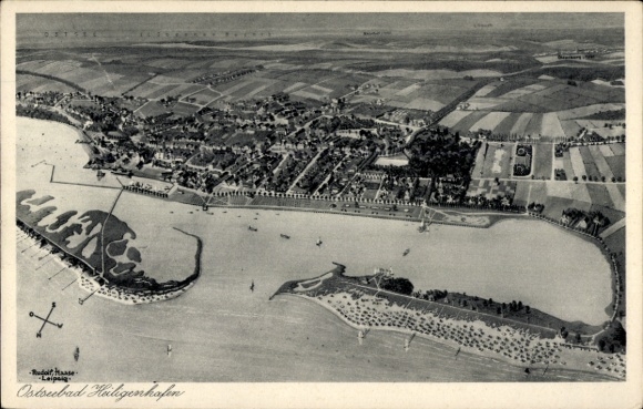 Artist Postcard Ostseebad Heiligenhafen in Holstein, general view