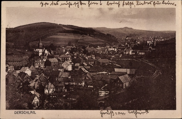 Postcard Derschlag Gummersbach in the Oberberg district, overall view