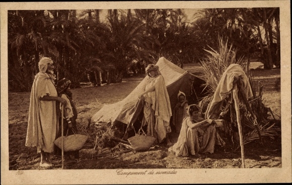 Postcard Maghreb, Campement de nomads, Nomadenlager, Lehnert &amp; Landrock 169