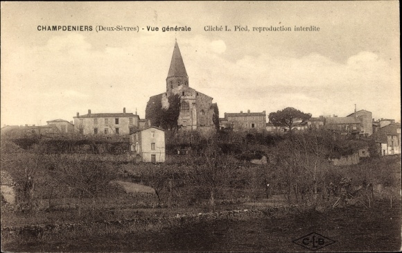 Postcard Champdeniers Deux Sevres, General View