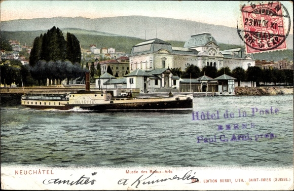 PC Neuchâtel canton of Neuchâtel, art museum, saloon steamer MS Helvetie