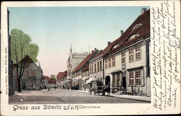 Postcard Dömitz an der Elbe Mecklenburg, Thorstrasse