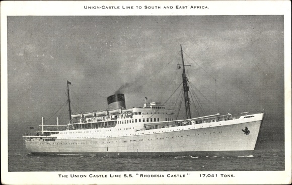 Ak SS Rhodesia Castle, Union Castle Line naar Zuid- en Oost-Afrika