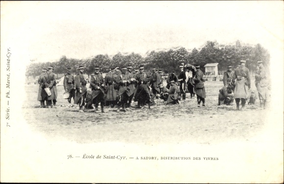 Ak Saint Cyr l'Ecole Yvelines, Ecole de Saint-Cyr, A Satory, Distribution des Vivres