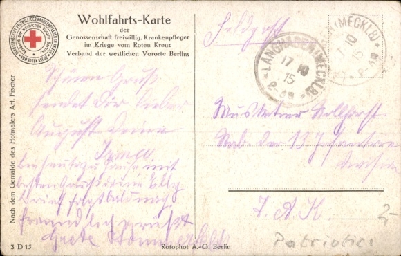Artist Postcard Fischer, The people's thanks are certain, Empress Auguste Viktoria visits the hospital