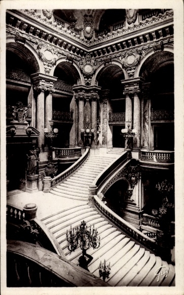 Postcard Paris IX Opéra, Grand Escalier de l'Opéra