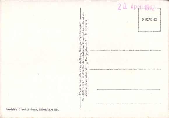 Postcard Waldhaus Römhild in Thuringia, aerial photograph