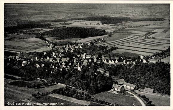 Postcard Hochdorf an der Enz Eberdingen Württemberg, aerial photograph