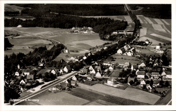 Ak Ochenbruck Schwarzenbruck in Mittelfranken, Fliegeraufnahme