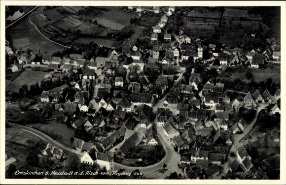 Ak Emskirchen in Mittelfranken, Fliegeraufnahme