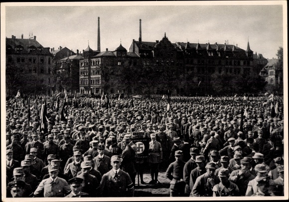 Sammelbild Deutschland erwacht Nr. 20, Deutscher Tag in Nürnberg 1923, SA ist angetreten