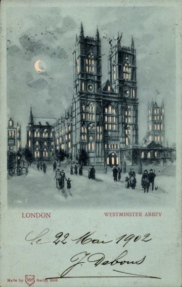 Hold against the light Postcard City of Westminster London England, Westminster Abbey
