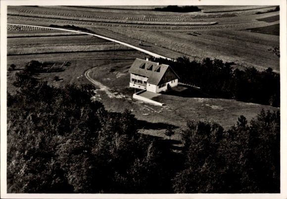 Postcard Schopfloch Lenningen in Württemberg, aerial photograph, Harpprecht House