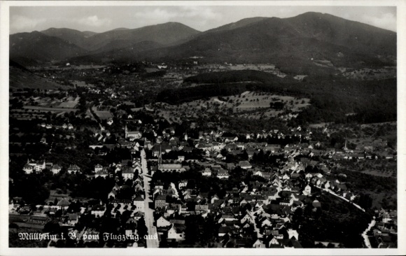 Postcard Müllheim in Baden Markgräflerland, aerial photograph