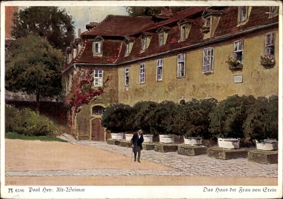 Artist Postcard Hey, Paul, Weimar, The House of Mrs. von Stein, Ackermann 6186