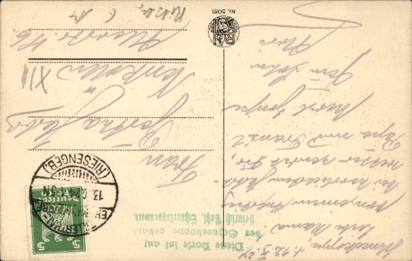 Postcard Wanderer in the Giant Mountains, I come from the Schniekuppe