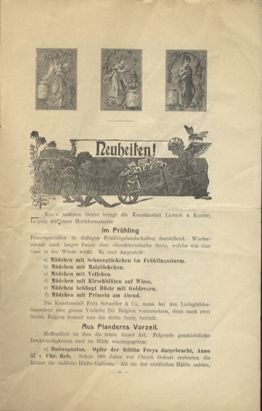 Liebig pictures newspaper advertising Dreser issue 6, volume 12, 1907