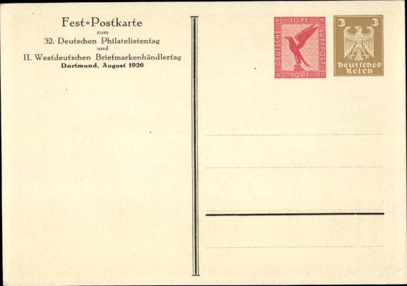 Postwaardestuk Ak PP 90 C 1 ongebruikt, 32e Filatelistendag 1926, Dortmund