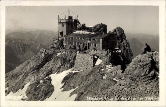 Ak Zugspitze, Monden Haus, Bergpanorama,  