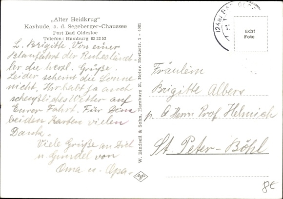 Postcard Kayhude in Schleswig Holstein, inn Alter Heidkrug on the Segeberger Chaussee