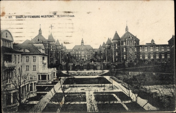 Postcard Berlin Charlottenburg Westend, Hospital