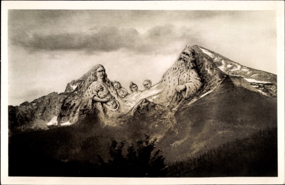 Artist PC Berchtesgaden in Upper Bavaria, Watzmann, mountain faces