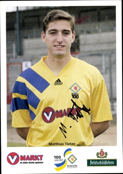 Autograph card footballer Matthias Tietze, Eintracht Braunschweig, autograph