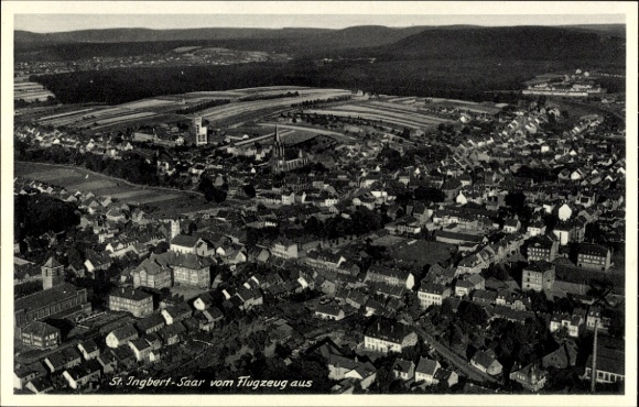 Postcard St. Wendel in Saarland, aerial photograph