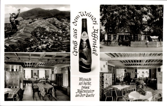KP Affental Bühl w Baden, Gasthaus zum Auerhahn, wieś z lotu ptaka
