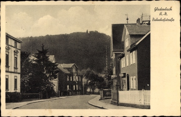 Postcard Gladenbach Hessen, Bahnhofstrasse