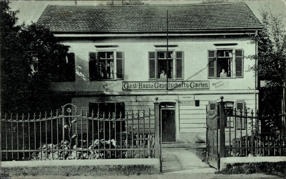 Postcard Gauting in Upper Bavaria, Guesthouse to the Social Garden
