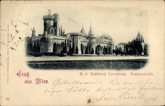 Ak Laxenburg in Niederösterreich, Schloss  Franzensvelle, Gruß aus Wien