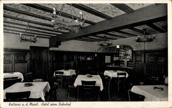 Postcard Kattenes Löf Rhineland Palatinate, Hotel to the train station