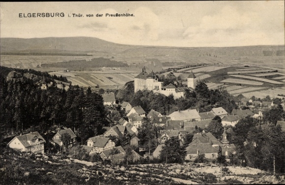 Postcard Elgersburg in Thuringia, local panorama from the Preußenhöhe
