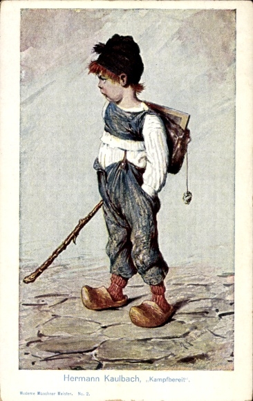 Artist Postcard Kaulbach, H., Ready for Battle