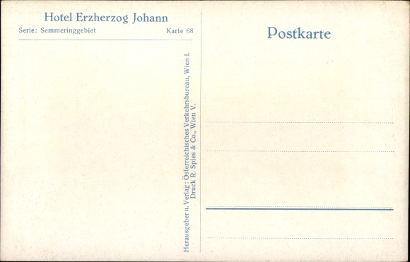 KP Semmering w Dolnej Austrii, Hotel Erzherzog Johann zimą