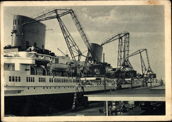 Ak Wesermünde Bremerhaven, Schnelldampfer Europa am Columbus-Pier