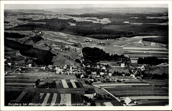 Ak Burgberg Königsfeld im Schwarzwald, Fliegeraufnahme